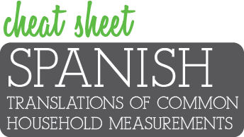 Spanish Translations of Common Household Measurements